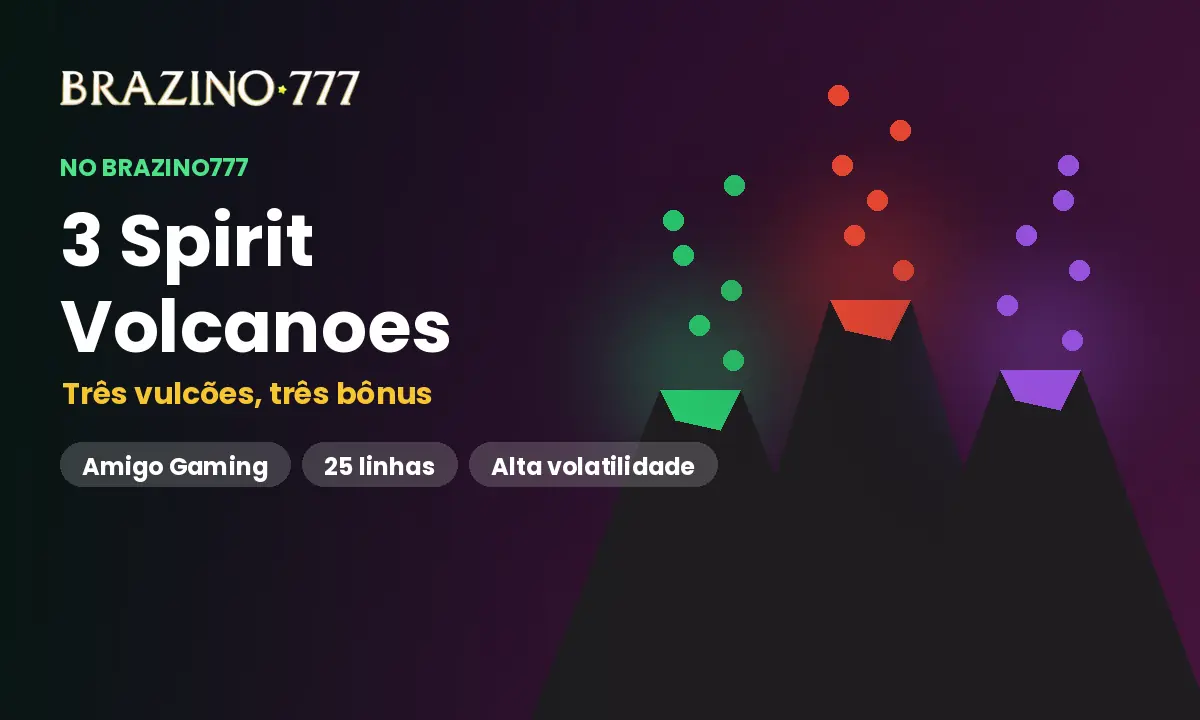 3 Spirit Volcanoes Brazino777 Brasil: Três Vulcões, Três Tipos de Bônus