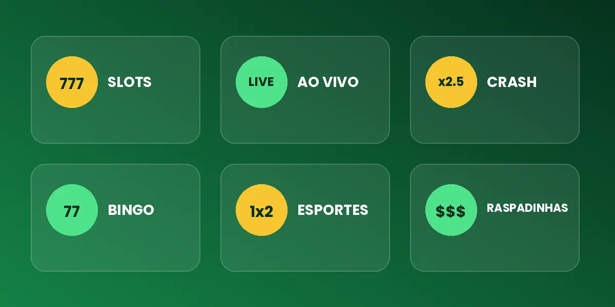 Categorias do cassino Brazino777: slots, ao vivo, crash, bingo, esportes e raspadinhas